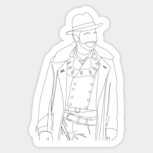 Lee Scoresby Line Art | His Dark Materials Sticker